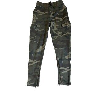 CSG Brand Green Camouflage Drawstring Cargo Pants Small Outdoor Casual Walking
